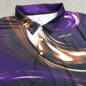 Obnoxious Golf Polo Shirt XL Black Blue Abstract